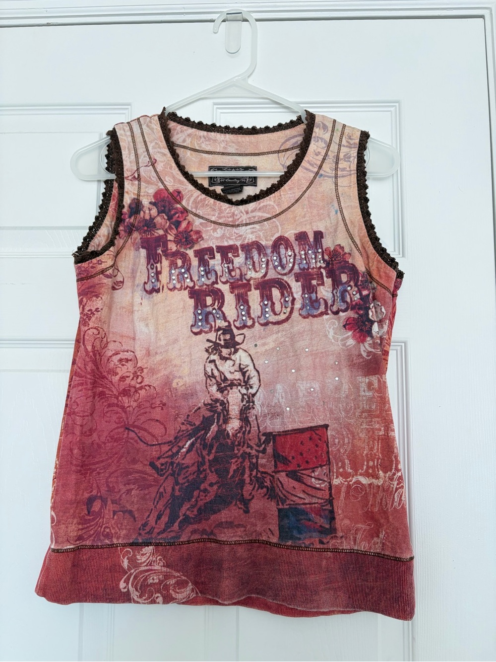 Vintage Y2K Freedom Rider Graphic Tank Top
